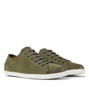 Women's Camper Uno Forest Green perforated leather laced sneakers size 41
